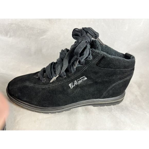 LA Gear Black Suede Ankle Boots US Size 8 Vintage 1980s Made in Korea - Picture 2 of 11